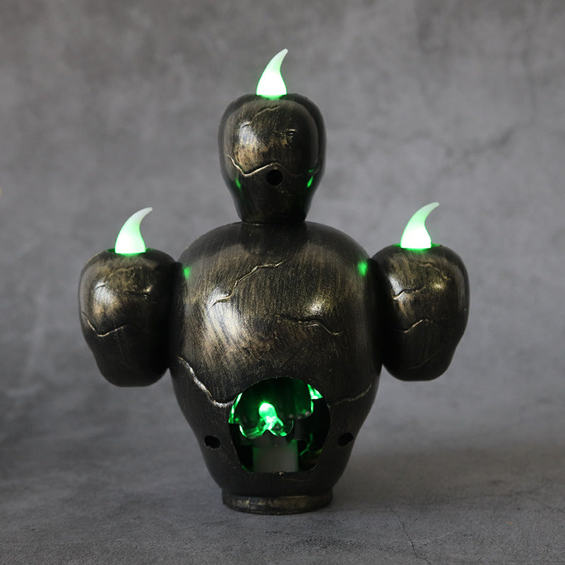 Wholesale Halloween Skull Lamp Scary Smoke Sandalwood LED Plastic Candle Lamp